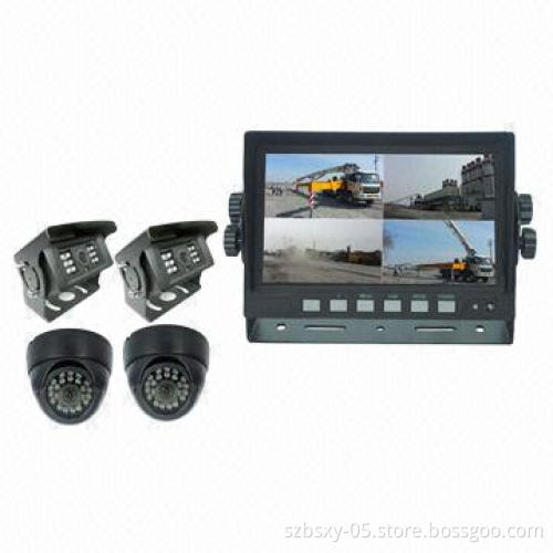 Car Reversing Camera System, High Resolution 7-inch Digital Quad Monitor for Truck